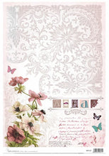Load image into Gallery viewer, Calambour Italy Soft Pink Floral Rice Paper, Catherine Klein Flowers, Lace