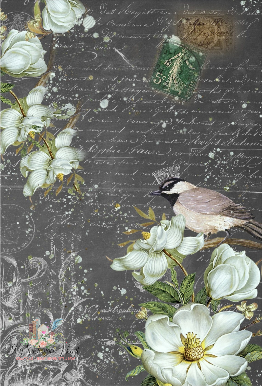 Summer Bird Decoupage Paper by Roycycled Treasures, 20
