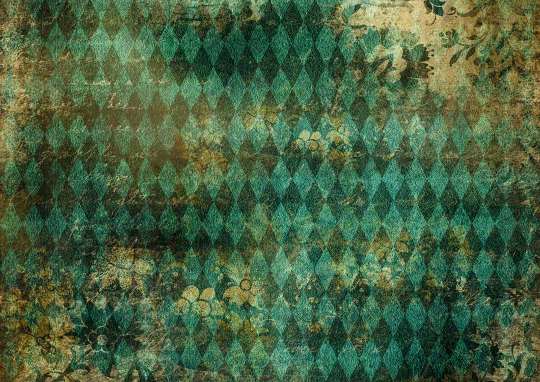 Teal Harlequin Rice Paper by Decoupage Queen