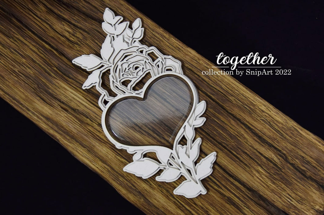 Snipart Together Shaker Box, Heart, Chipboard Embellishment