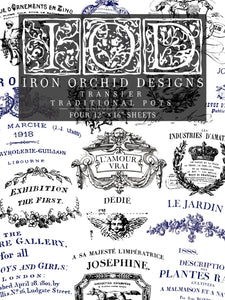 IOD Traditional Pots Transfer, Iron Orchid Designs