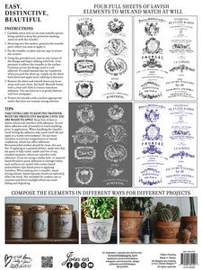 IOD Traditional Pots Transfers by Iron Orchid Designs, French Inspired
