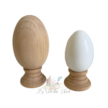 Load image into Gallery viewer, Unfinished Wood Goose Egg with Flat Bottom, Wood Crafts, Easter, 3 1/4 Tall