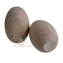 Load image into Gallery viewer, Unfinished Wood Goose Egg with Flat Bottom, 3.25&quot; tall