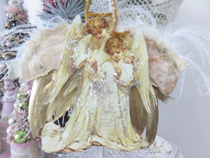 Victorian Christmas Easter Angels with Gold Wings by The Velvet Rabbit