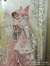 Load image into Gallery viewer, Victorian Snow Angel Christmas Ornament with Feathers by The Velvet Rabbit