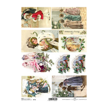 Load image into Gallery viewer, Victorian Postcard Christmas Rice Paper by ITD Collection, R0772, A4