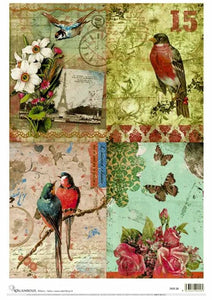 Calambour Italy Vintage Birds Rice Paper