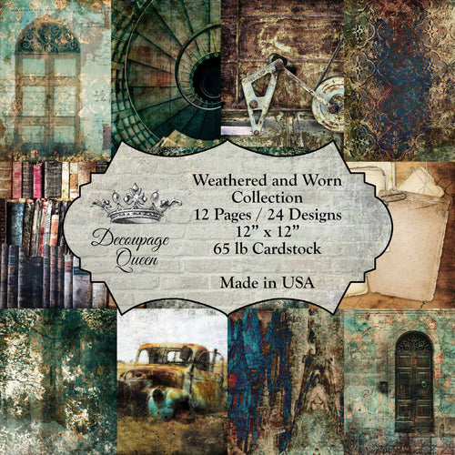 Decoupage Queen Weathered and Worn Scrapbook Collection, 24 designs, cover