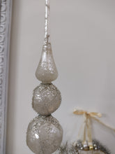 Load image into Gallery viewer, Bethany Lowe White Indent Finial Tree Topper, Mercury Glass, Side View