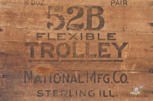 Wood Crate Trolley Decoupage Paper by Roycycled Treasures, Vintage Typography on Wood 