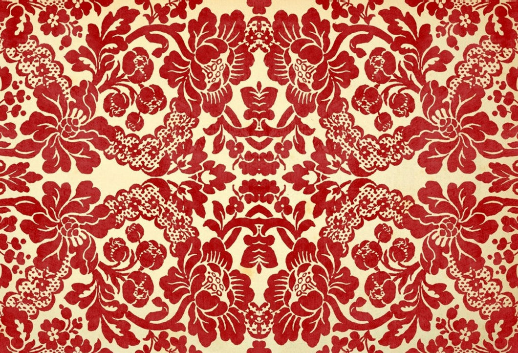Red Damask Decoupage Tissue Paper by Roycycled Treasures
